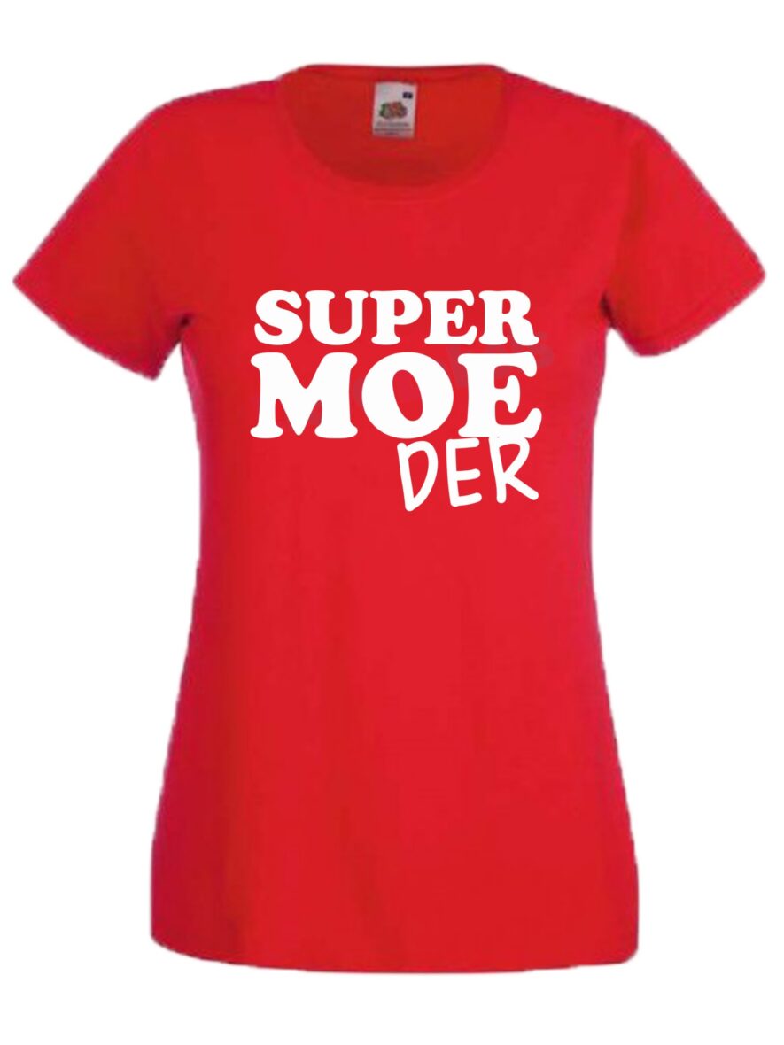 Shirt supermoeder rood
