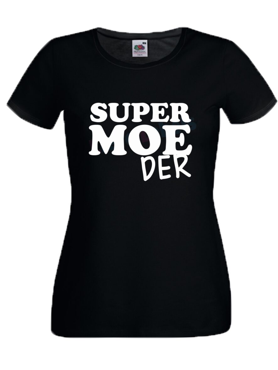 Shirt supermoeder zwart