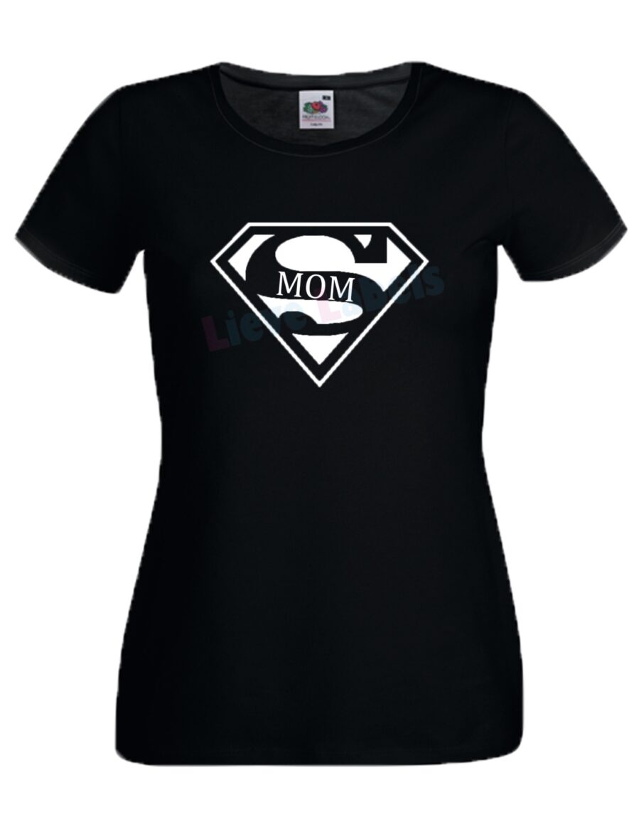 Shirt supermom zwart