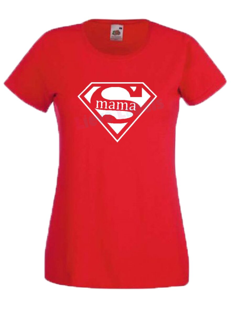 Shirt supermama rood