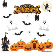 Herbruikbare statische raamstickers - Happy Halloween