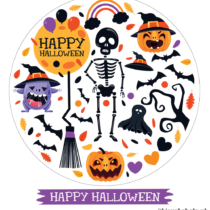 Herbruikbare statische raamstickers - Halloween deursticker