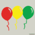 Herbruikbare statische raamsticker - Ballonnen Rood/Groen/Geel