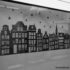 Raamsticker Grachtenpand huisjes, herbruikbaar