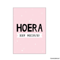 Wenskaart - Hoera een meisje