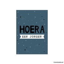 Wenskaart - Hoera een jongen