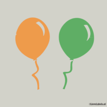 Herbruikbare statische raamsticker - Ballonnen Groen/Oranje