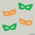 Herbruikbare statische raamsticker - Maskers Groen/Oranje
