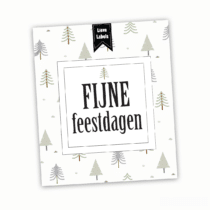 Wijn etiket - Fijne feestdagen kerstbomen
