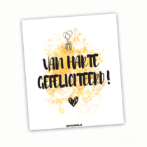 Wijn etiket - van harte gefeliciteerd