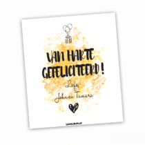 Wijn etiket - van harte gefeliciteerd gepersonaliseerd