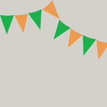 Herbruikbare statische raamsticker - Vlaggenlijn Groen/Oranje