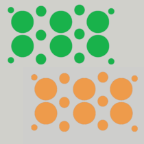 Herbruikbare statische raamsticker - Mix Confetti Groen/Oranje