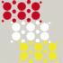 Herbruikbare statische raamsticker - Mix Confetti Rood/Wit/Geel