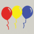 Herbruikbare statische raamsticker - Ballonnen Rood/Blauw/Geel
