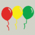 Herbruikbare statische raamsticker - Ballonnen Rood/Groen/Geel