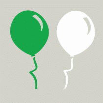 Herbruikbare statische raamsticker - Ballonnen Groen/Wit