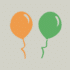 Herbruikbare statische raamsticker - Ballonnen Groen/Oranje