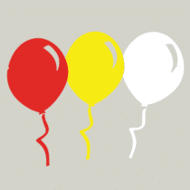 Herbruikbare statische raamsticker - Ballonnen Rood/Wit/Geel