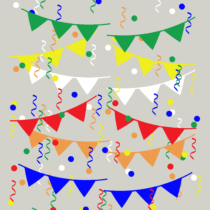 Herbruikbare statische raamsticker - Carnaval per kleur