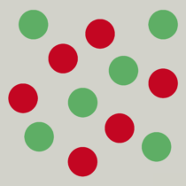 Herbruikbare statische raamsticker - Confetti Rood/Groen