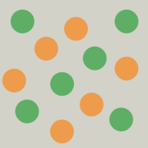 Herbruikbare statische raamsticker - Confetti Groen/Oranje