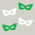 Herbruikbare statische raamsticker - Maskers Groen/Wit