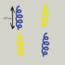 Herbruikbare statische raamsticker - Serpentine Blauw/Geel