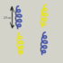 Herbruikbare statische raamsticker - Serpentine Blauw/Geel