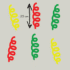 Herbruikbare statische raamsticker - Serpentine Rood/Groen/Geel