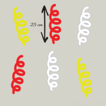 Herbruikbare statische raamsticker - Serpentine Rood/Wit/Geel