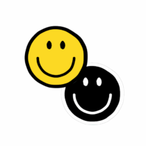 Stickers - Smiley Black/Yellow | 10 stuks